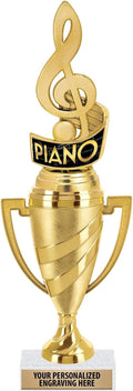 Crown Awards Treble Clef Trophy, 11' Gold Cup Music Piano Trophies with Engraving Included