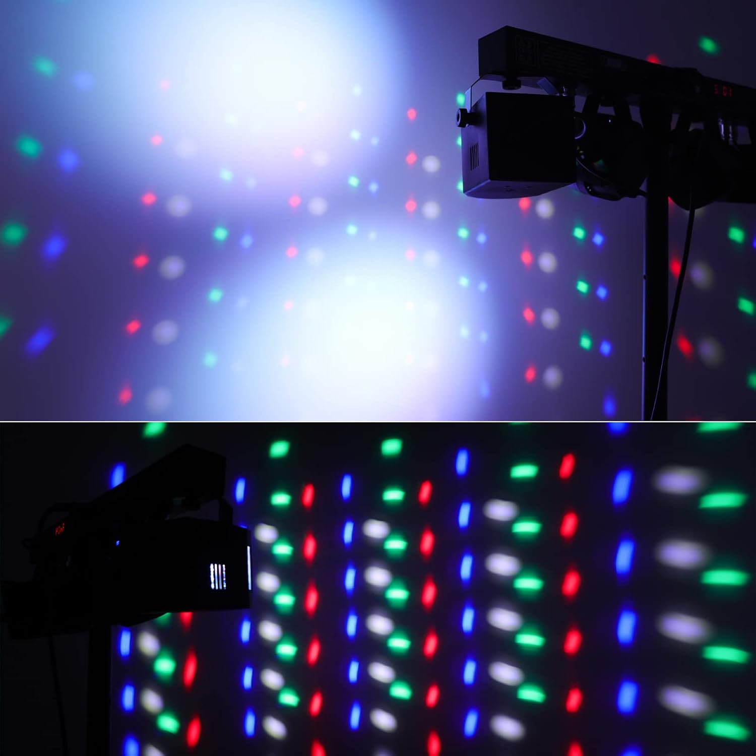 Telbum Rechargeable DJ Lights with Stand Wireless DJ Gig Bar Light Package Battery Powered Sound Activated LED Stage Lighting System with Bag DMX & Remote for Party Club Shows Booth Band Wedding