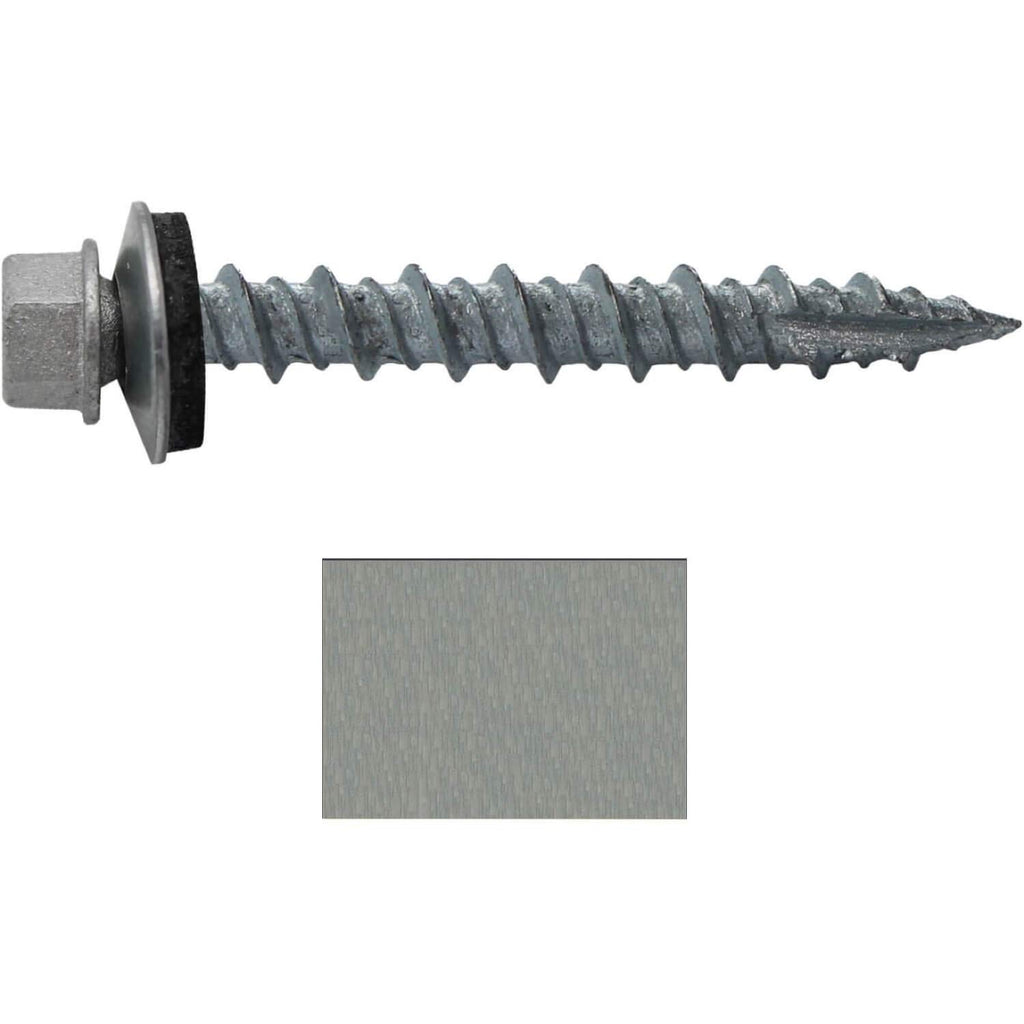 Metal Roofing Screws: (1000) 10 x 1-1/2' Galvanized Hex Head Sheet Metal Roof Screw. Self Starting Metal to Wood siding Screws. EPDM Washer. No Paint