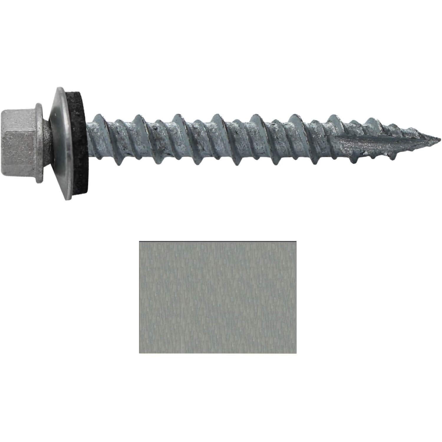 Metal Roofing Screws: (1000) 10 x 1-1/2' Galvanized Hex Head Sheet Metal Roof Screw. Self Starting Metal to Wood siding Screws. EPDM Washer. No Paint