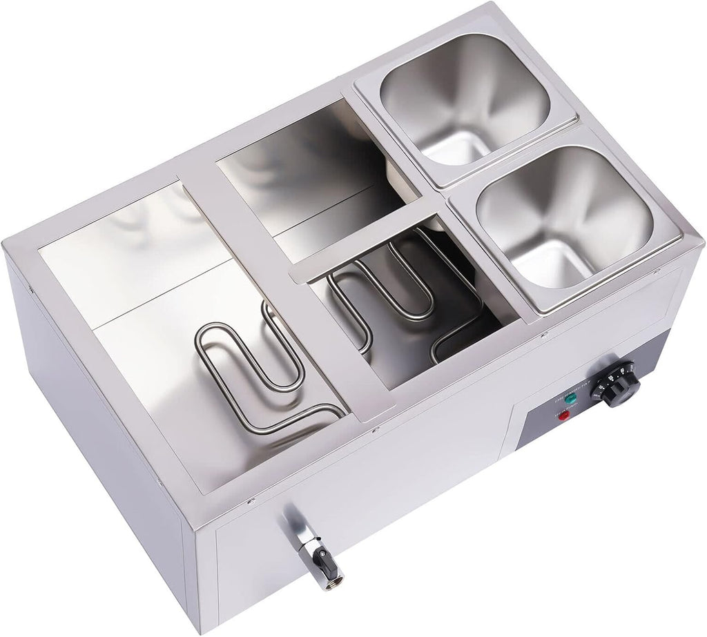 Commercial Bain Marie Food Warmer 5-Pan 600W Electric Countertop Food Warmer 20.2Qt(19L) Large Capacity Stainless Steel Steam Table for Restaurants, Snack Bars, Catering, Buffets