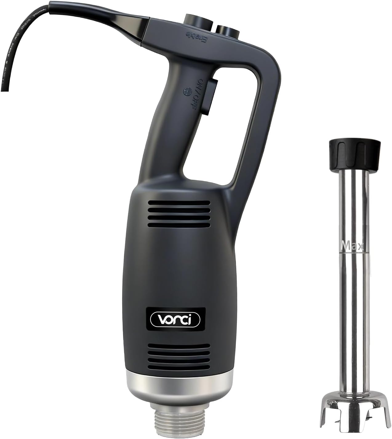 VONCI 750W Commercial Immersion Blender, Electric Hand Blender with 12' Detachable Shaft, Variable Speed 8000-19000RPM,Industrial Immersion Blender for Restaurant Kitchen.Extra Heavy Duty Hand Mixer.