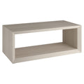 Henn&Hart 48' Rectangular Wood Coffee Table with Open Storage Shelf for Living Room, Family Room, or Office, Beech White