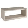 Henn&Hart 48' Rectangular Wood Coffee Table with Open Storage Shelf for Living Room, Family Room, or Office, Beech White
