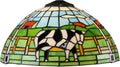 16 Inch Stained Glass Cow Lamp Shade Replacement Only Tiffany Handmade Lampshade Christmas Home Decor Blue Green Design Vintage Light Cover for Table Lamp Pendant Light Floor Lamp Ceiling