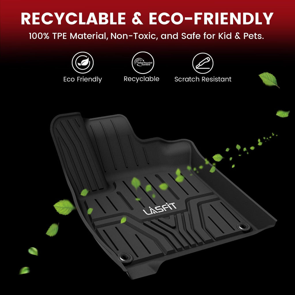 LASFIT Floor Mats and Cargo Liner for Honda CR-V 2026 2025 2024 2023 (Gasoline & Hybrid & e:FCEV), All Weather TPE Car Trunk Mat (Upper Position), 1st & 2nd Row & Trunk Liner Full Set Black