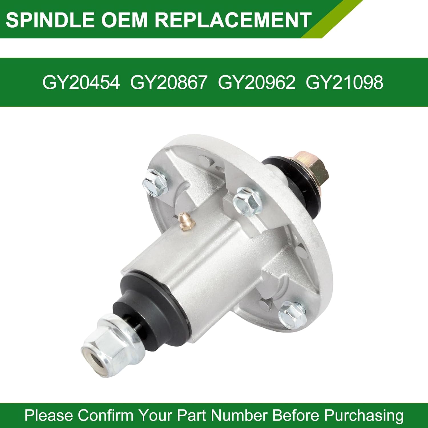 48 Inch Mower Deck Rebuild Kit - Fits John Deere 155C 145 LA100 LA115 LA130 LA140 LA145, Spindles (GY20454 GY21098)+ Blades (GY20852)+ Idler Pulley (GY22082 GY20067 M155979) + Belt (GX20571)