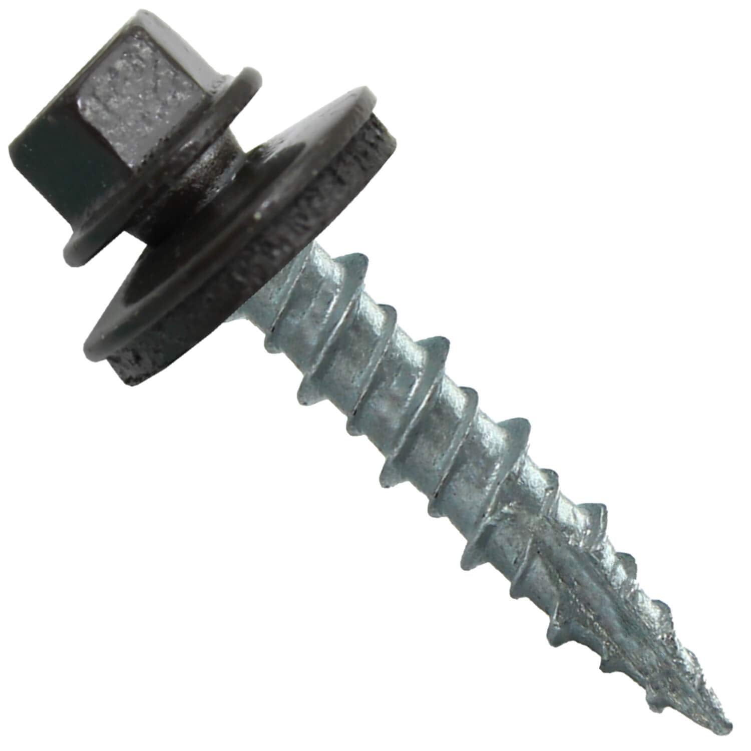 10 x 1 Dark Bronze Metal Roofing Screws - Hex Washer Head- Self-Starting/Tapping - EPDM Washer. 4 X 250 Bags - 1,000 Screws