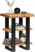 Alaterre Alpine Live Edge Solid Wood 2-Shelf End Table, Natural (AWAA0220)