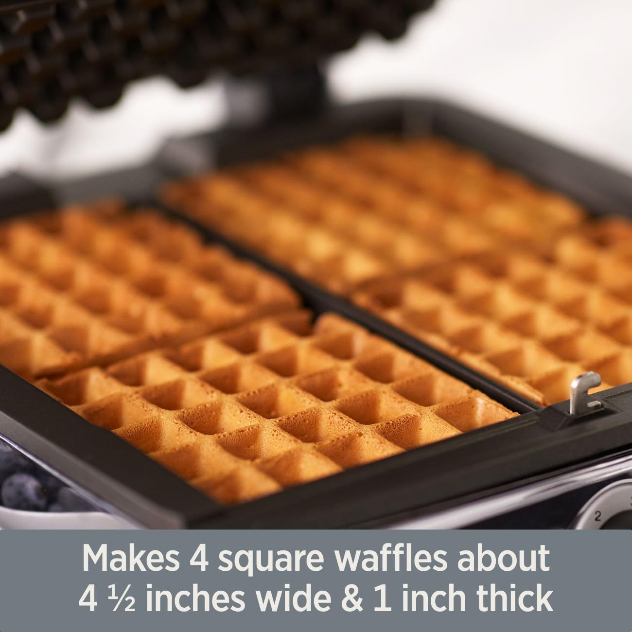 All-Clad Stainless Steel Waffle Maker 4 Section, Thick Belgium Waffle Makers, Upright Storage 1600 Watts, Nonstick, 6 Browning Levels, Dishwasher Safe