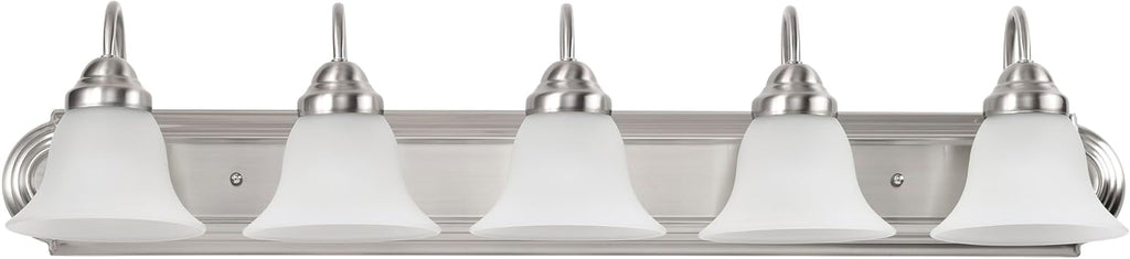 Nuvo 60/3282 Five Light Vanity, 36 in, Pwt, Nckl, B/S, Slvr