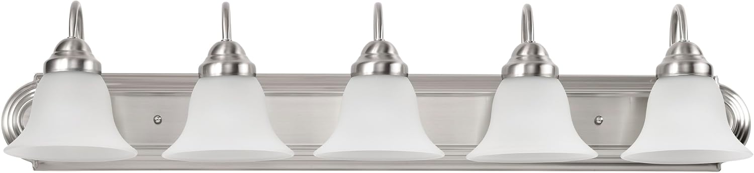 Nuvo 60/3282 Five Light Vanity, 36 in, Pwt, Nckl, B/S, Slvr