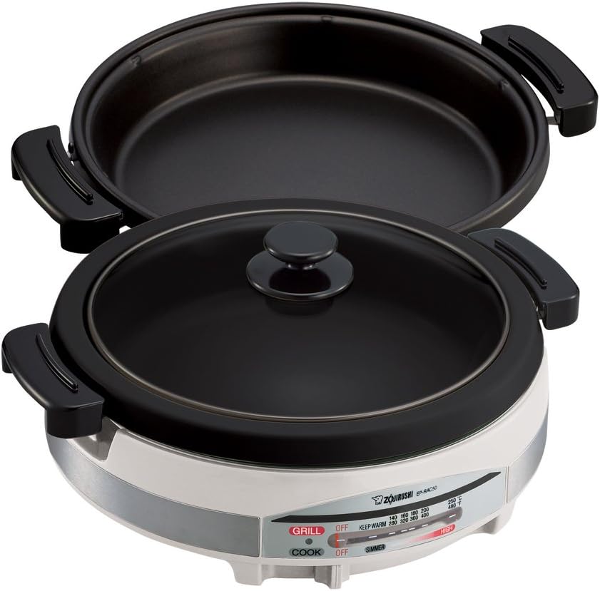 Zojirushi EP-RAC50 Gourmet d'Expert 1350-Watt Electric Skillet & Nishiki Medium Grain Rice, 80 Ounce