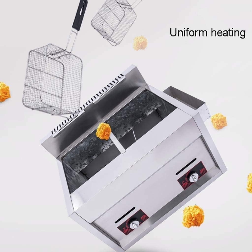 Gas Deep Fryer for s Donuts Fish - 20L Large Capacity Commercial Frying Machine with Baskets and Lids, Easy to Clean Kitchen Appliance