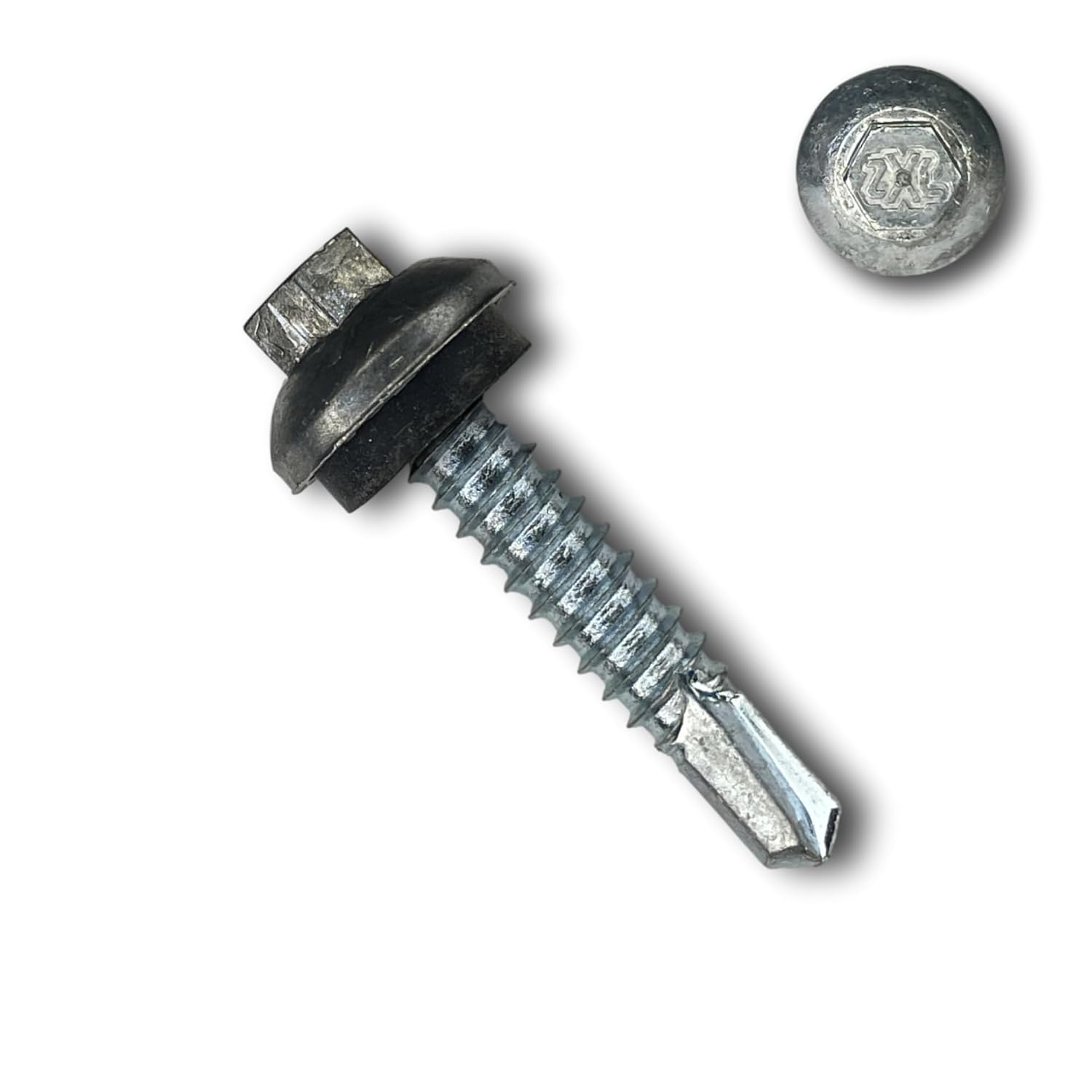 EAGLE 1 Long-Life Metal Roofing Screws: #14 x 1.25 Dome Cap Metal Building Screws (250-Count), Self-Drilling Tip, EPDM Washer, Multiple Colors/Includes 5/16' Magnetic Hex Bit Driver (Zinc, 250)