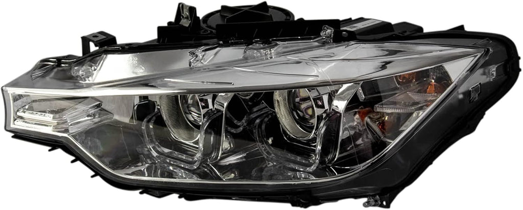 TRQ 2 Piece Headlight Assembly Set Performance Halogen Driver & Passenger Side Compatible with BWM 328i 335i 2012-2015 BM2502169 BM2503169