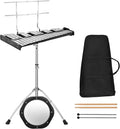 Giantex 32 Note Professional Glockenspiel Bell Kit, Percussion Xylophone with Adjustable Stand, Music Stand, 8'' Practice Pad, a Pair of Bell Mallets, Wooden Drumsticks, Carrying Bag