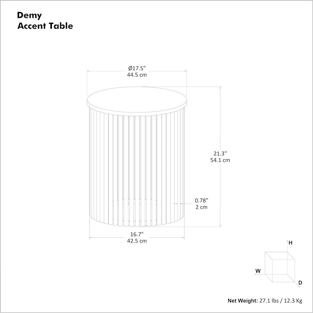 SIMPLIHOME Demy Metal Accent Table - 18 inch Wide Solid Metal Round Side Table with Genuine Marble Top and Slatted Base in Black, Contemporary End Table for Living Room with Compact Design, Assembled