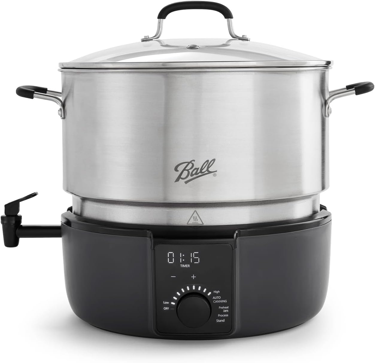 Ball EasyCanner Electric Water Bath Canner, 21-Quart Capacity, Automated Heating, Multicooker & Steamer Functionality