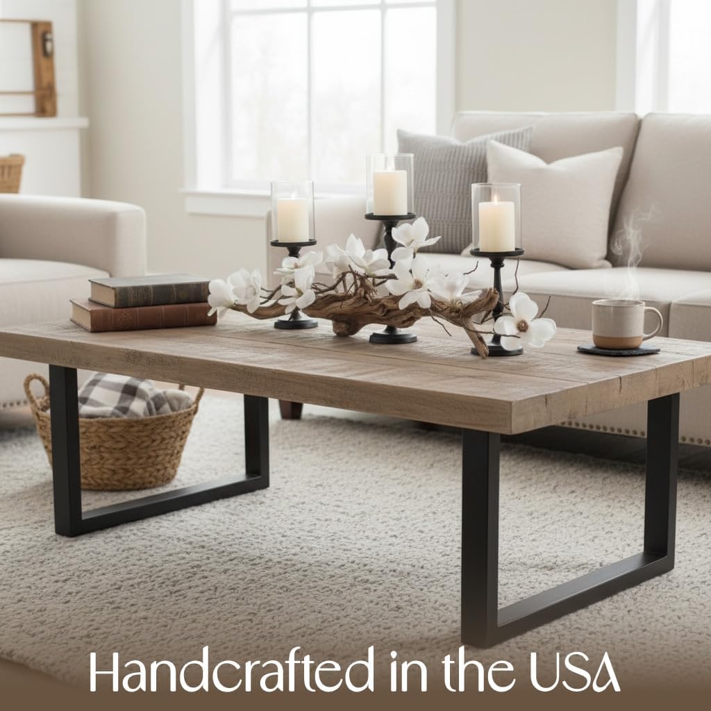 Magnolia Vine Driftwood Farmhouse Table Centerpiece - 3pc Candle Holder Set - Floral Table Decor for Dining Room, Living Room, Mantle & Weddings (Black)