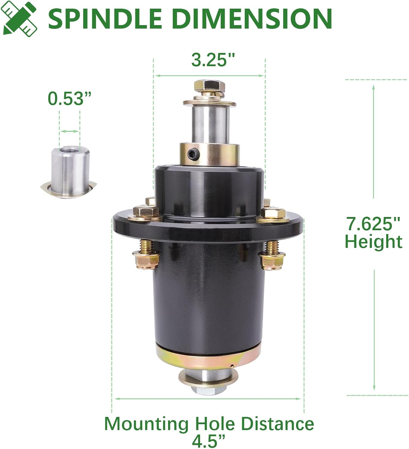Fit for Ba d Boy 037-6015-00 037-6015-50 Spindle Assembly with 033-6004-00 Pulley for 60' 61' Bad Boy CZT ZT Elite Maverick Outlaw XP Pup Lightning Mower Deck (3 Pack)