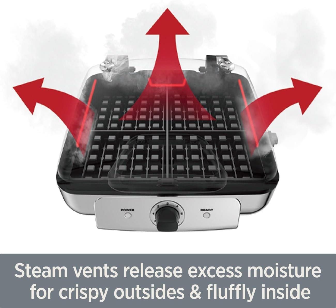 All-Clad Stainless Steel Waffle Maker 4 Section, Thick Belgium Waffle Makers, Upright Storage 1600 Watts, Nonstick, 6 Browning Levels, Dishwasher Safe