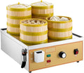 Dim Sum Electric Steamer, Commercial Electric Steamer, Dry Boiling Alarm Water Shortage Alarm/water Shortage Power Outage/mirror Panel(Steamer Basket Not Included), Steamer Basket: 13-20cm