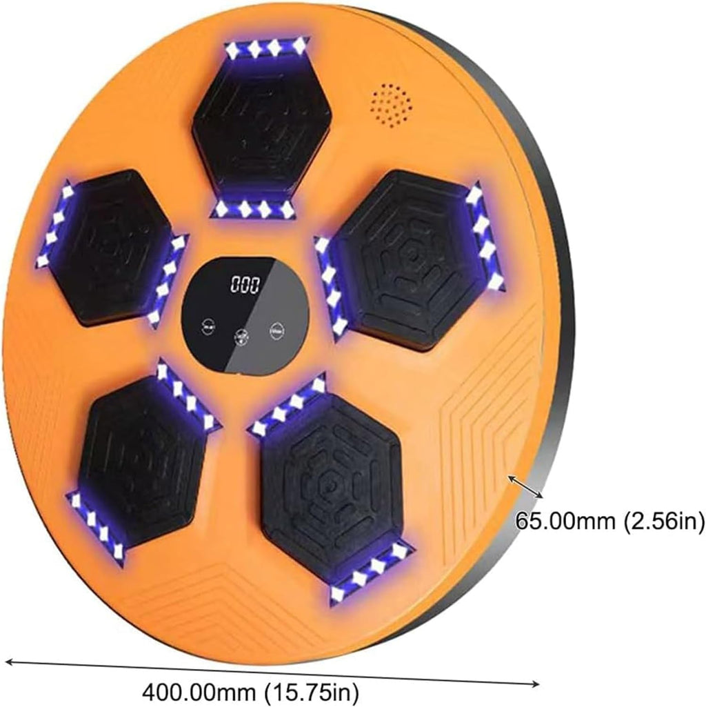 Music Punching, Home Music Boxing Machine, Boxing Machine Wall Mounted with LED, Electronic Boxing Trainer for Home Exercise Stress Release Boxing Game (Orange)