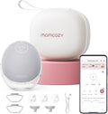 Momcozy Breast Pump Hands Free Upgraded Mobile Flow | M9, App Discreet Control with Personalized Multi-Modes & 15 Levels, Wearable Breast Pump 24mm, 1 Pack Gray