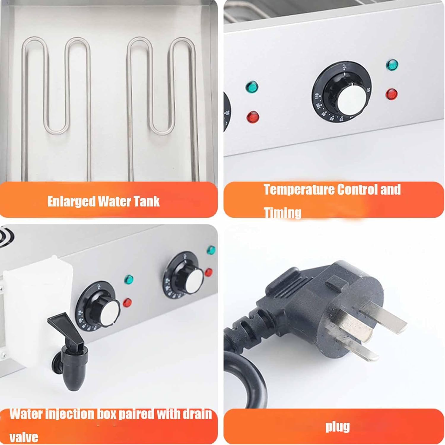 Automatic Temperature Control Electric Bun Steamer, 2/4/6 Hole Commercial Stainless Steel Restaurant Steamer Save Time and Energy Suitable for Fast Food Restaurants