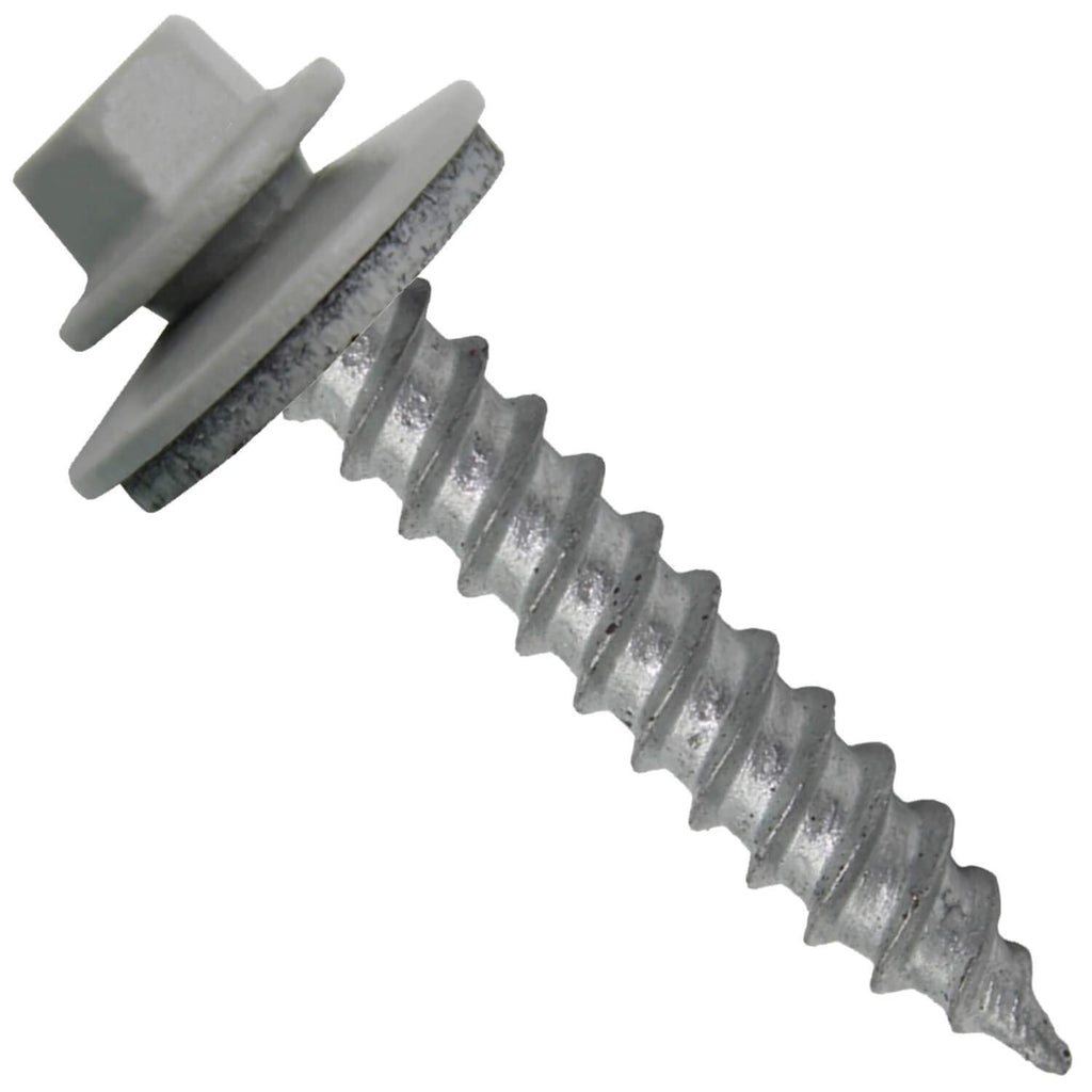 Metal Roofing Screw: (250) 12 x 1-1/2' ABC GRAY Hex Sheet Metal Roof Screw. Sharp Point metal to wood siding screws. 5/8' EPDM washer.