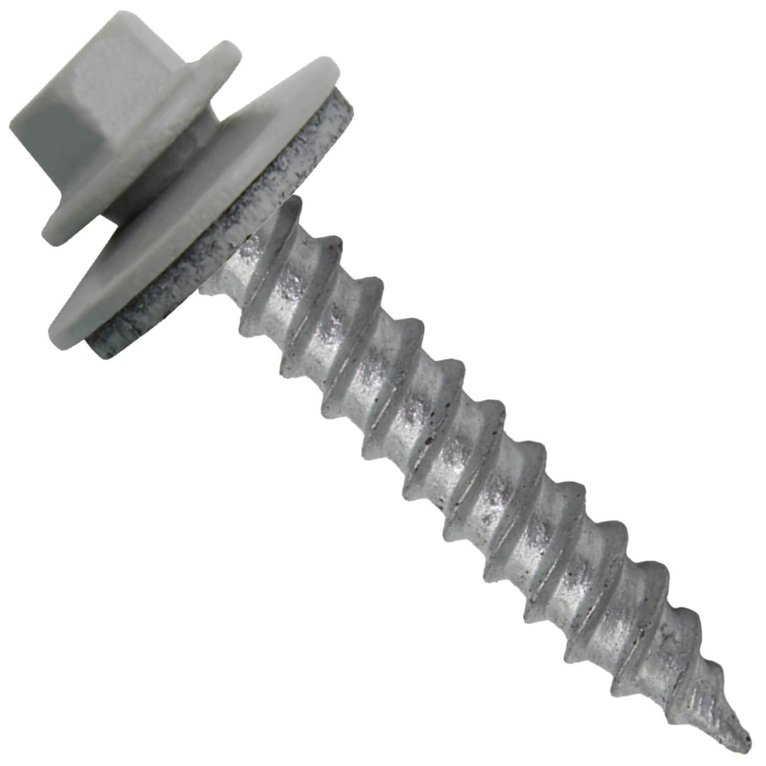 Metal Roofing Screw: (250) 12 x 1-1/2' ABC GRAY Hex Sheet Metal Roof Screw. Sharp Point metal to wood siding screws. 5/8' EPDM washer.