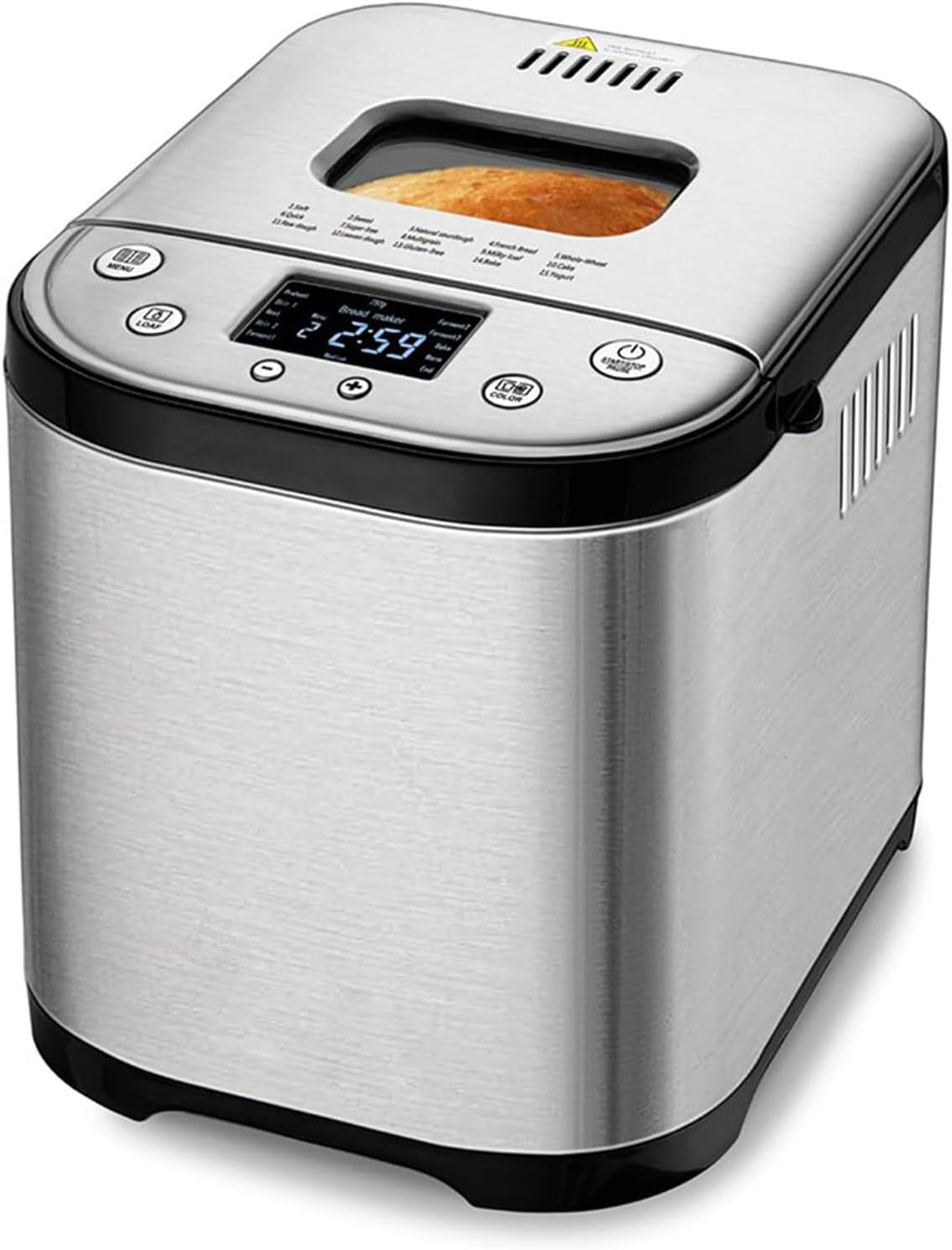 Bread Maker Machine, Automatic Breadmaker, Electric Cooker Toaster Makers, Timer Setting + Keep Warm Setting with 15 Preset Menus, for Kitchen Baking Loaf Dough