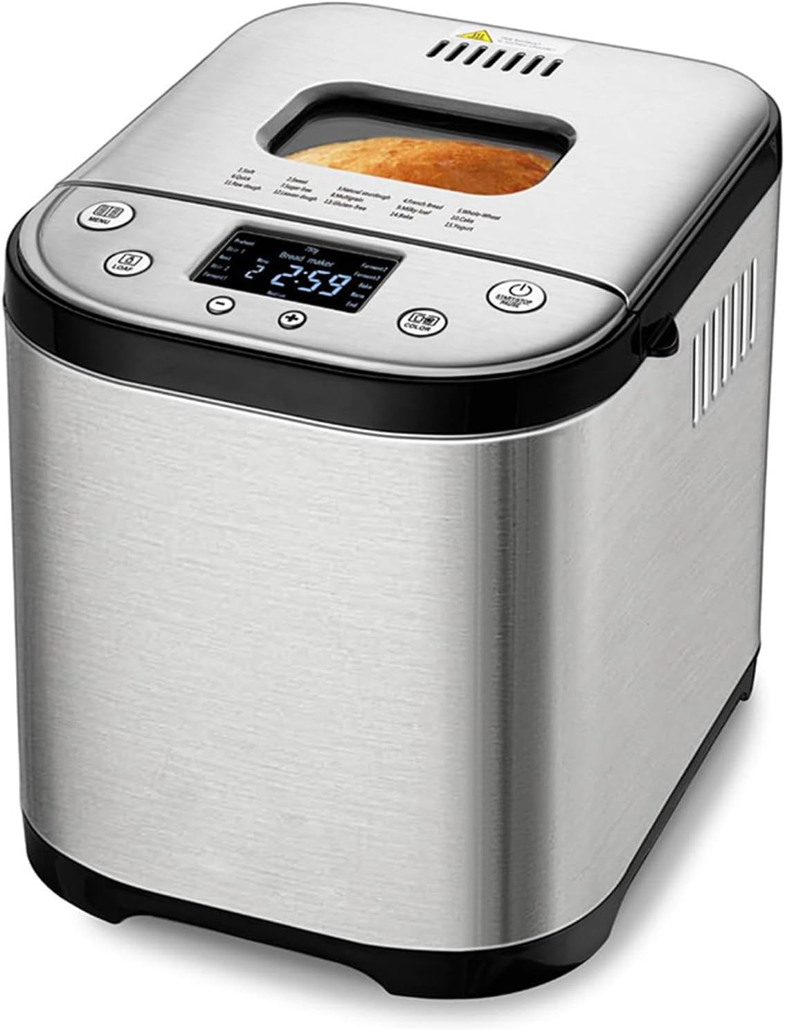 Bread Maker Machine, Automatic Breadmaker, Electric Cooker Toaster Makers, Timer Setting + Keep Warm Setting with 15 Preset Menus, for Kitchen Baking Loaf Dough