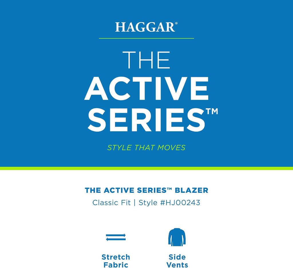 Haggar Mens The Active Series Classic Fit Gabardine Blazer (Regular and Big and Tall Sizes)