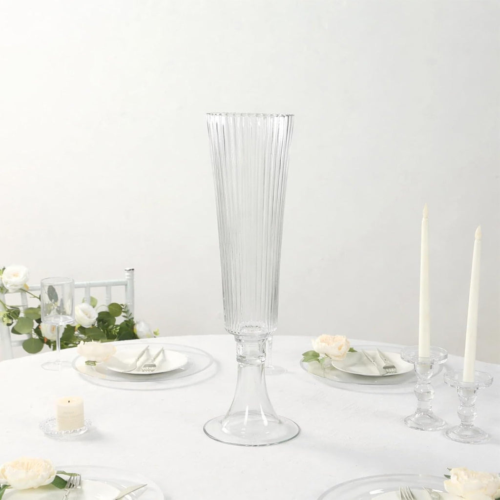 Efavormart 4-Pack Glass Design 20' Clear - Heavy Duty Floral Wedding Centerpieces