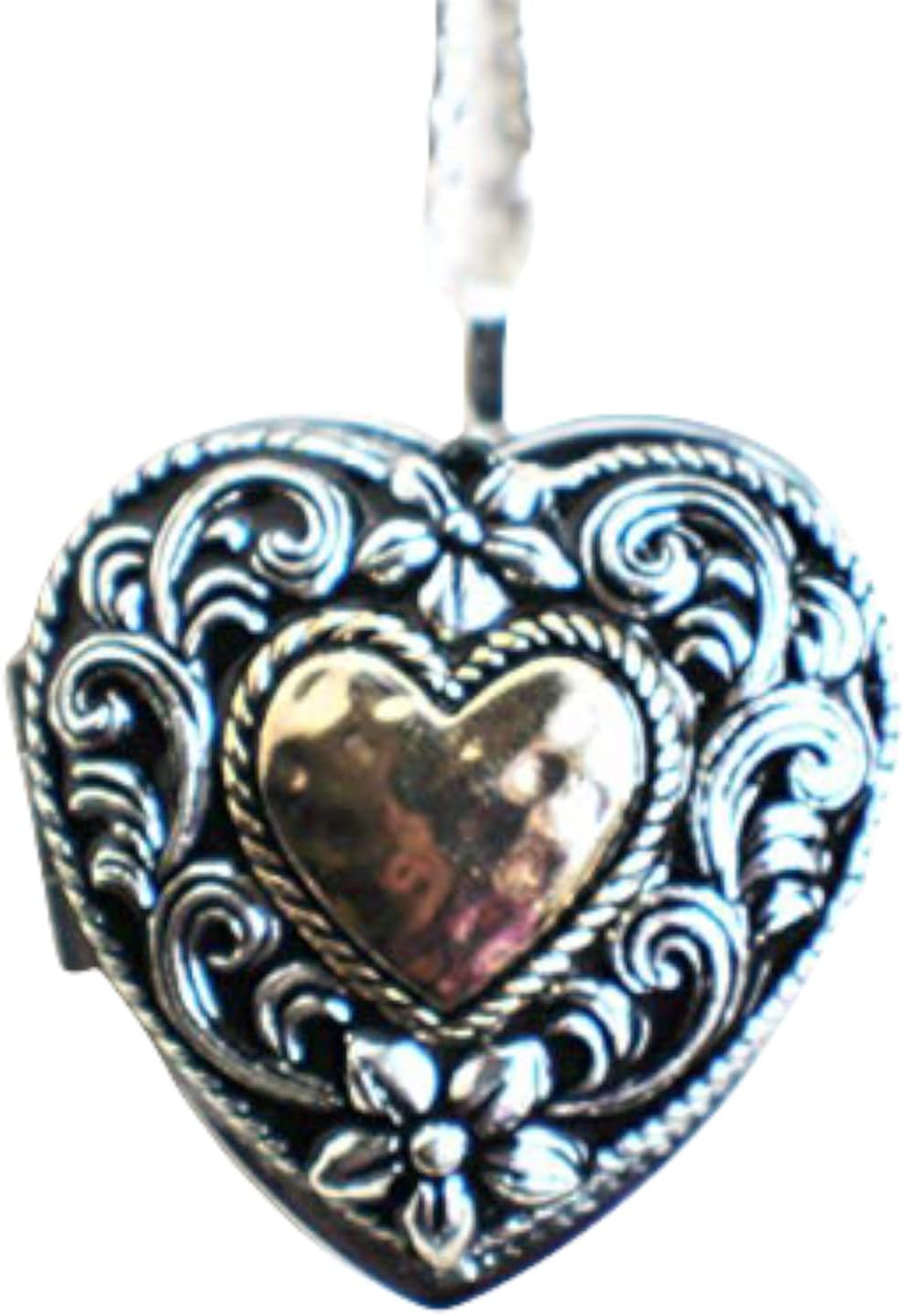 Bronze and Silver Heart Music Box Locket