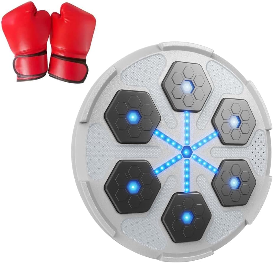 FROYUIO Smart Music Boxing Target with LED Rhythm Feedback Bluetooth Punching Trainer Home Fitness Cardio Workouts Boxing Training Interactive Exercise Equipment