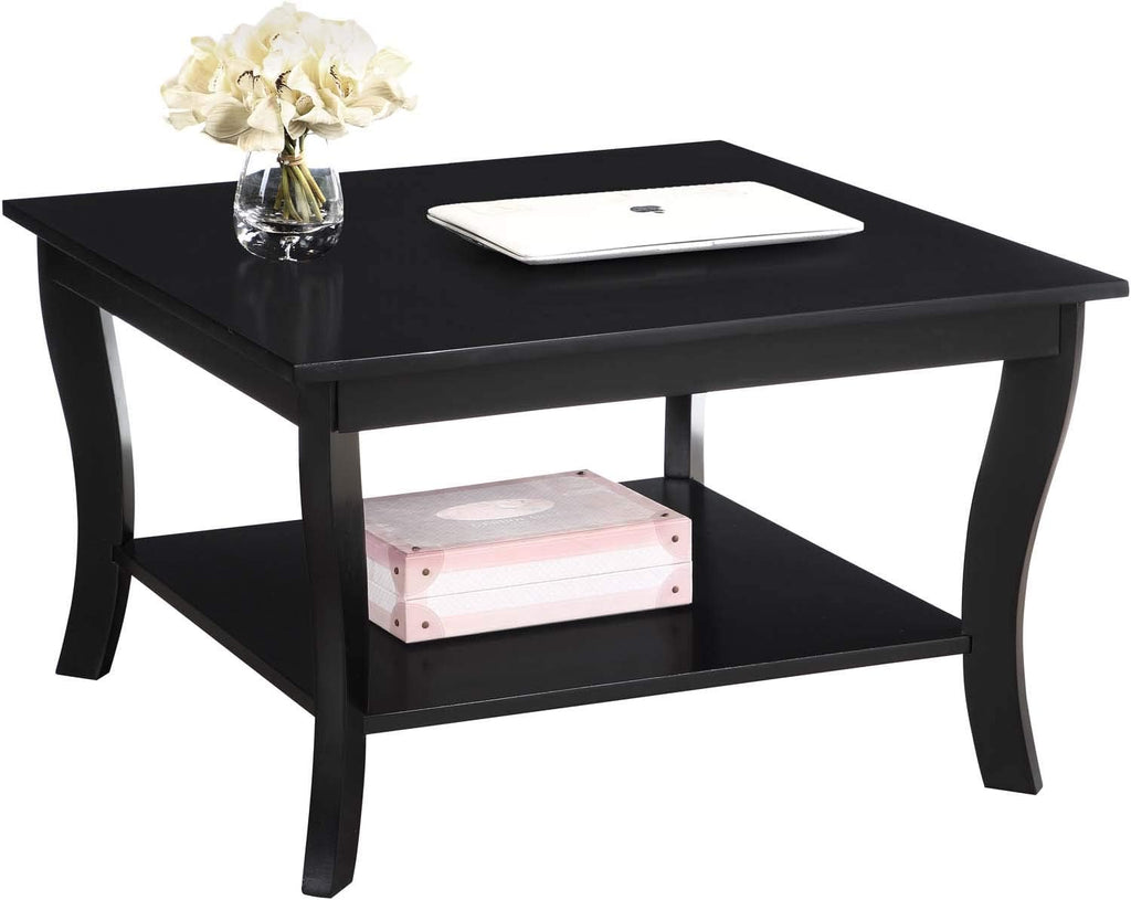 Convenience Concepts American Heritage Square Coffee Table, Black