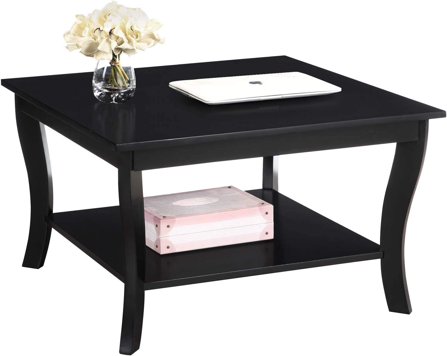Convenience Concepts American Heritage Square Coffee Table, Black