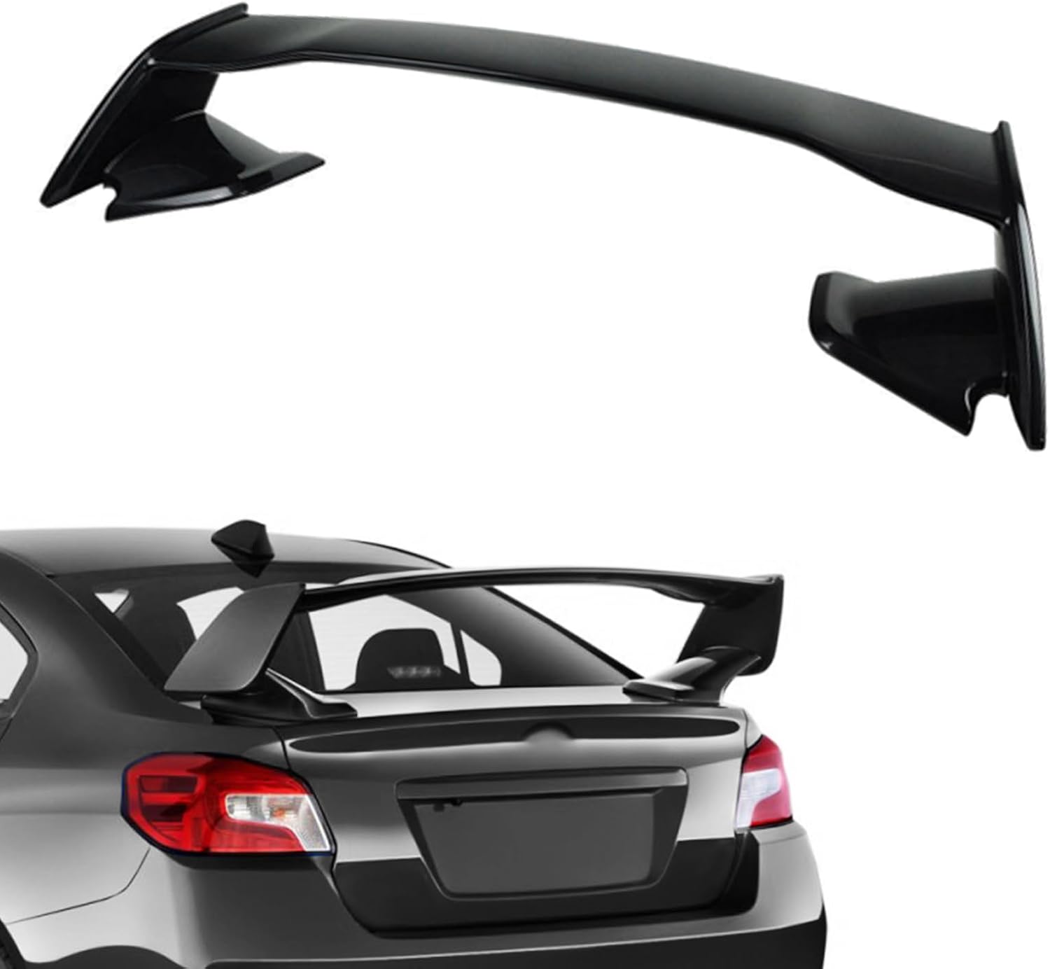 SCITOO ABS Black Rear Trunk Spoiler Wing Exterior Accessories Styling Kits Replacement for Subaru WRX STI 4-Door Sedan 2015 2016 2017 2018 Sport