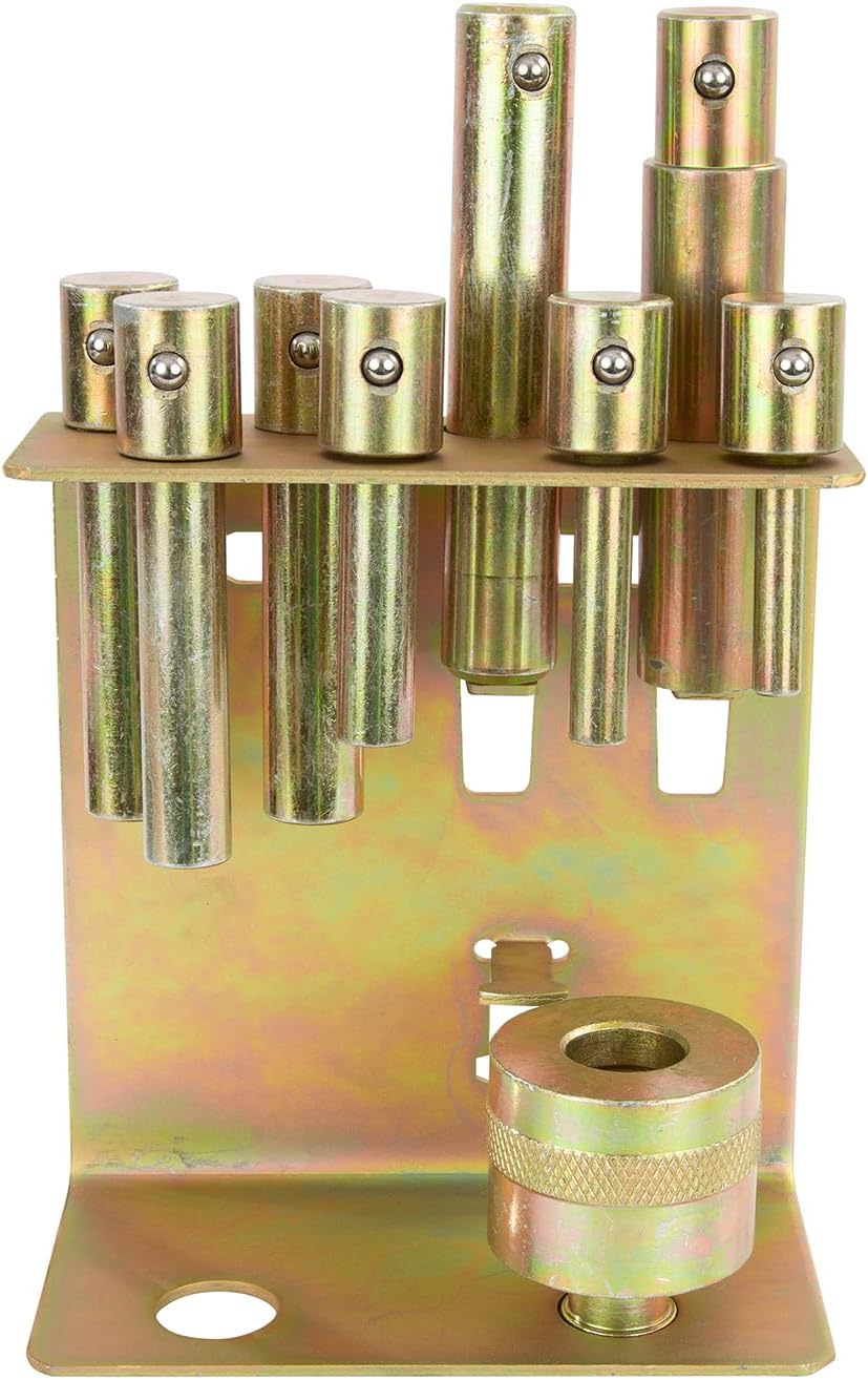 OEMTOOLS 24813 Shop Press Pin Set, 2-20 Ton Capacity Hydraulic Automotive Press Accessories Include 8 Pins, Ram Adapter, And Mounting Bracket, Corrosion Resistant Finish