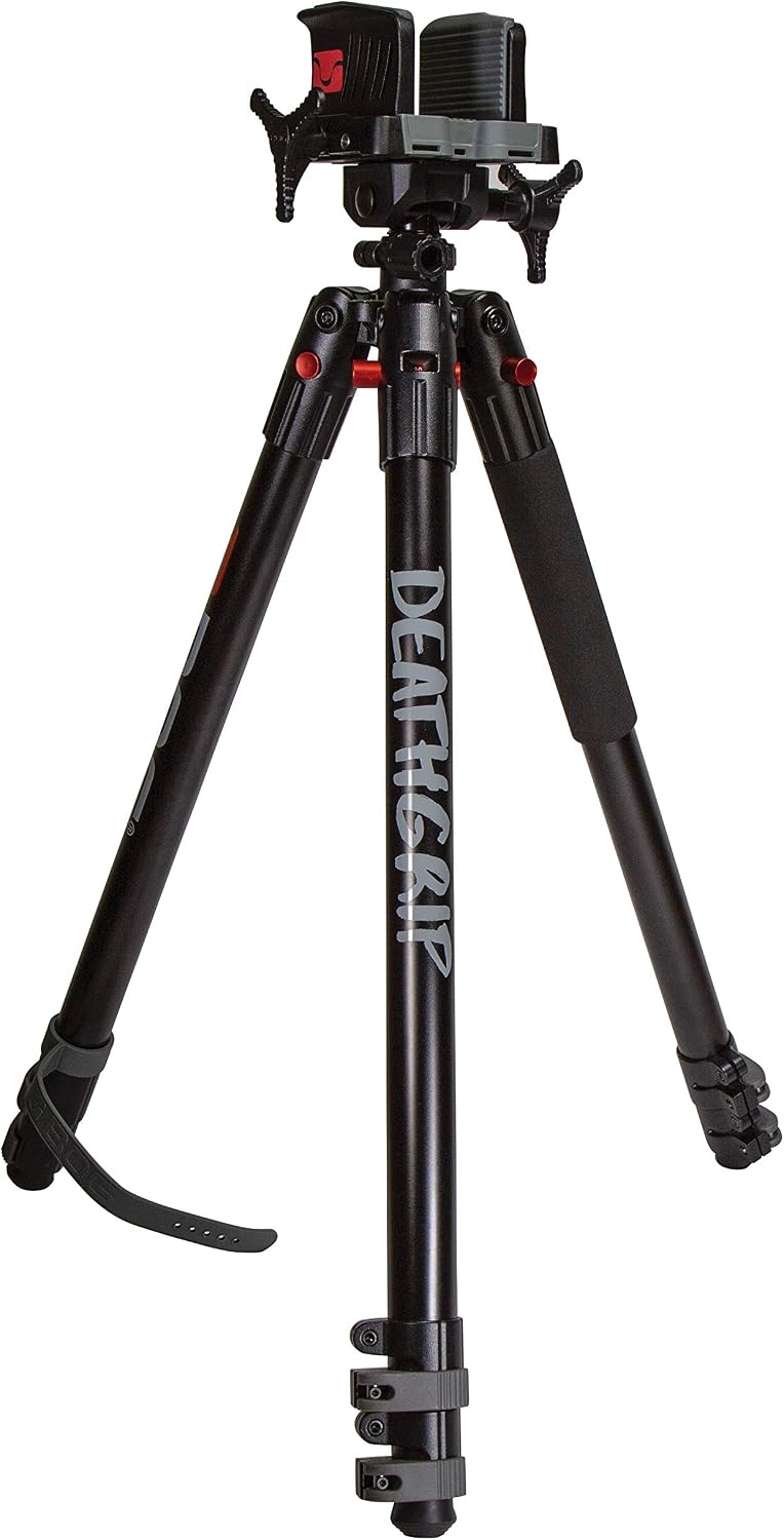 BOG DeathGrip Aluminum Tripod with Durable Frame, Lightweight, Stable Design, Bubble Level, Adjustable Legs, Shooting Rest, and Hands-Free Operation for Hunting, Shooting, and Outdoors