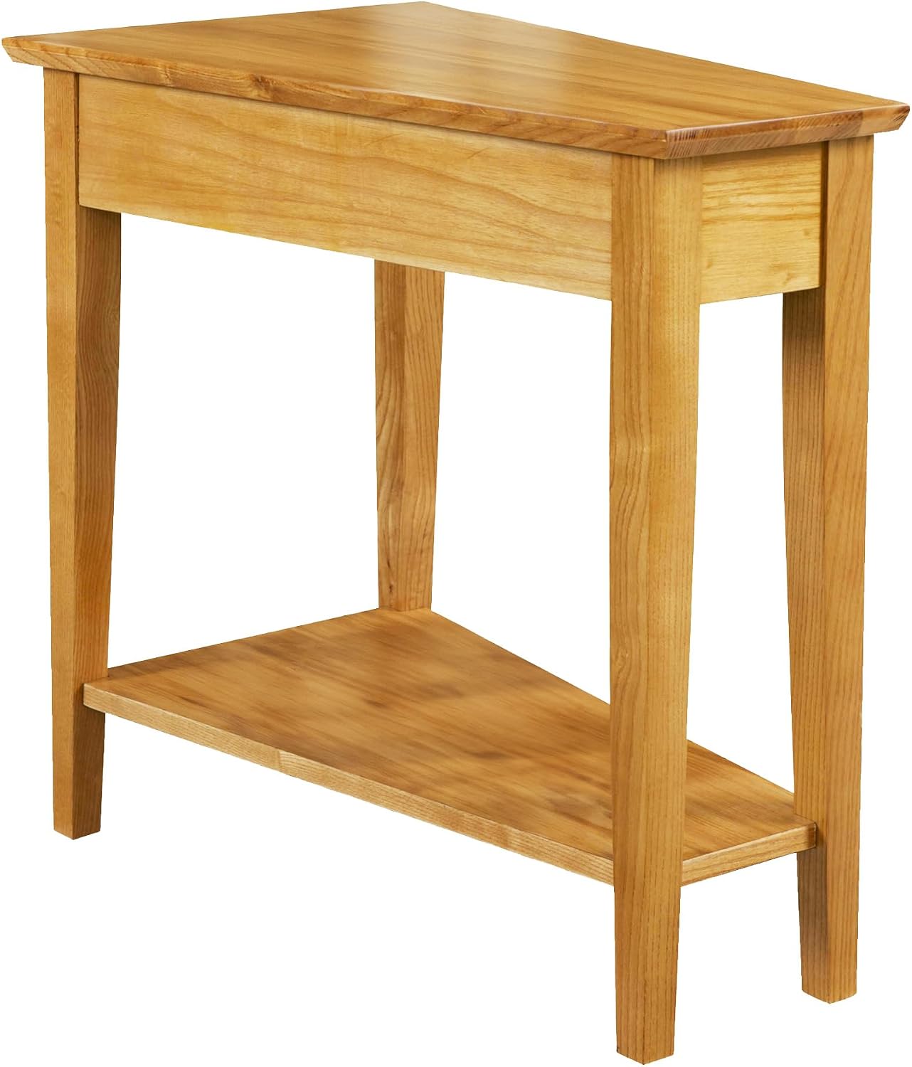 Leick Home 10074-DS Recliner Wedge Side Table with Shelf, Desert Sand