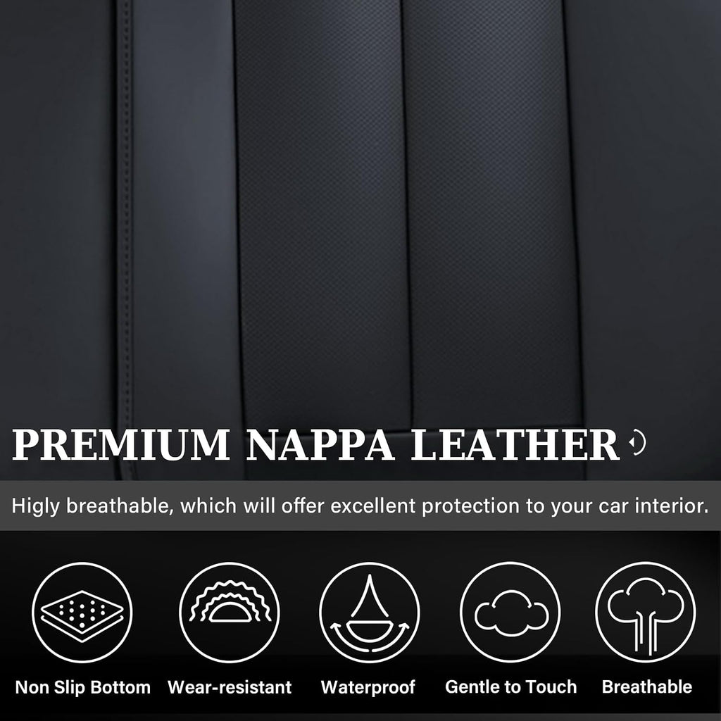 Coverado Dog Car Seat Cover for Back Seat Cover, Black Rear Car Seat Covers, 3-Pieces Waterproof Car Seat Cushion, Car Seat Protector, Leather Seat Cover Seat Protector Universal Fit Most Cars