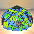Tiffany Lamp Shade Replacement 16X9 Inch Vintage Stained Glass Lampshades Only with Cap Christmas Home Decor Blue Grape Design Handmade Light Cover for Table lamp Pendant Light Floor Lamp