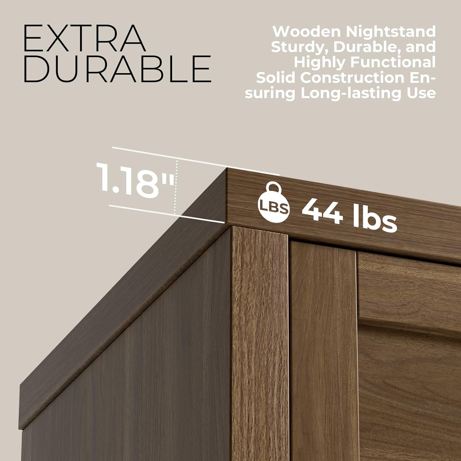 Walsham Natural Nightstands Set 2, Boho Bed Side Table for Living Room, Minimalist Night Stand with Drawer and Storage Shelf - Farmhouse End Tables for Bedroom (Special Walnut, 2 Set)