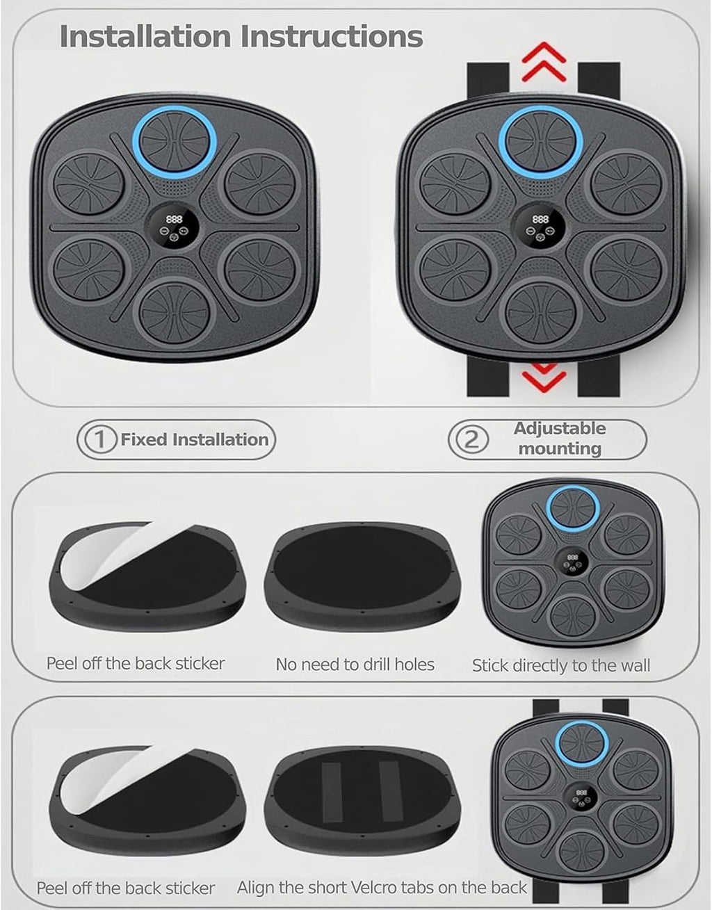 Musical Boxing Machine, Music Electronic Boxing Wall Target, Boxing Training Punching Equipment, Electronic Focus Agility Training Digital Boxing for Kids and Adults