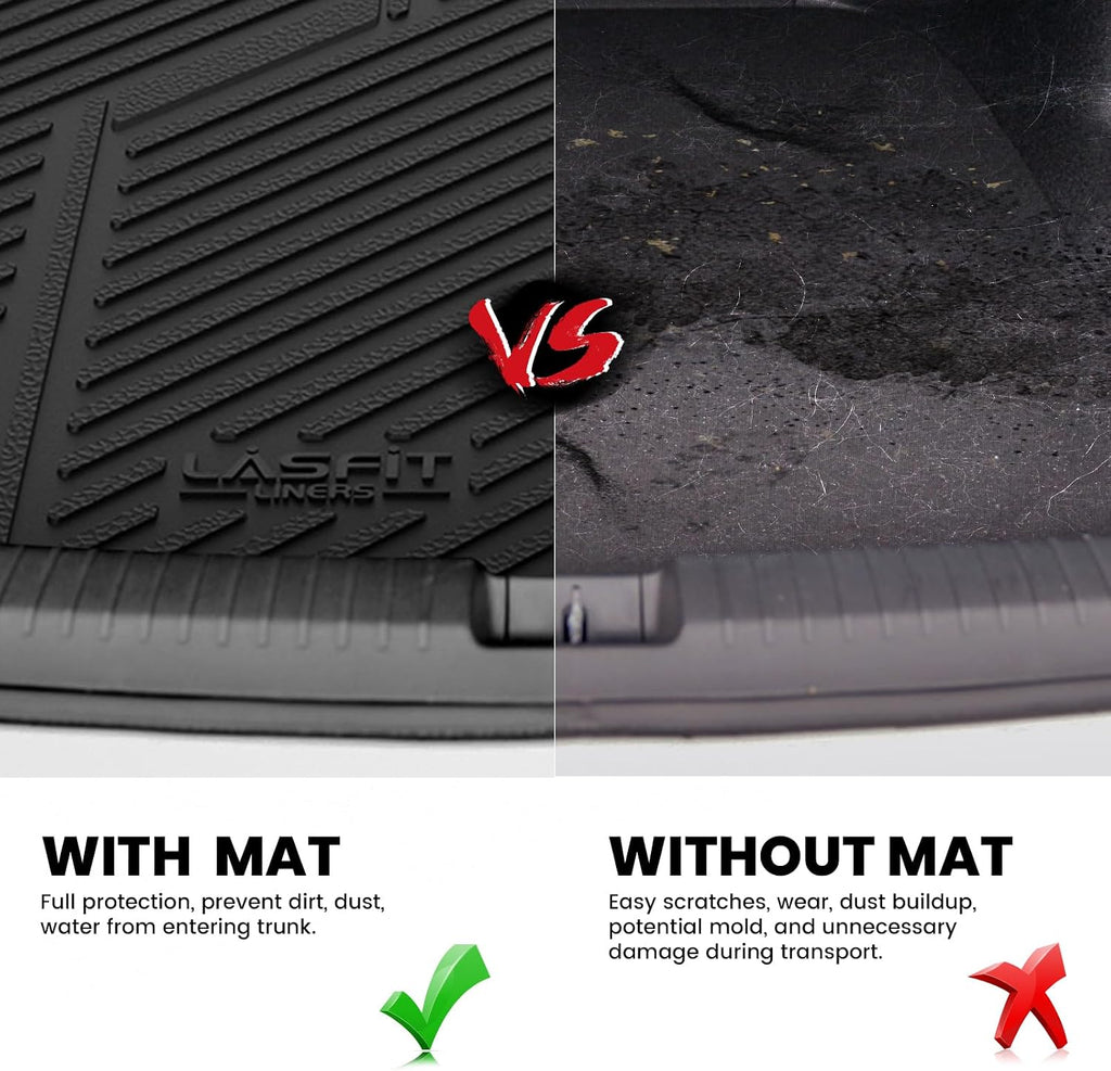 LASFIT Floor Mats & Trunk Mat for Honda Accord Sedan 2013 2014 2015 2016 2017 (Not for Coupe & Hybrid), All Weather TPE Custom Fit Anti-Slip Odorless Car Floor Liner, 1st & 2nd Row & Cargo Mat, Black