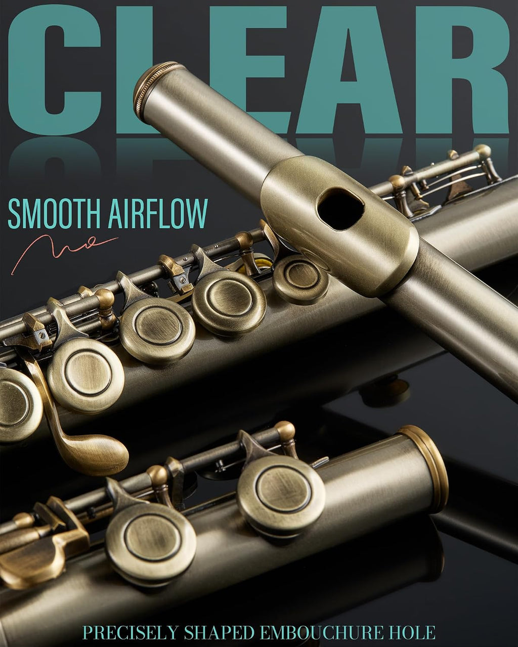 AKLOT Closed-Hole Concert C Flute: Flute Instrument with 16 Keys, Offset G, Smooth Cupronickel Keys, Air-Tight Pads, Include Stylish Leather Hard Case, Cleaning Kit, Stand, Gloves (LUM-AR)